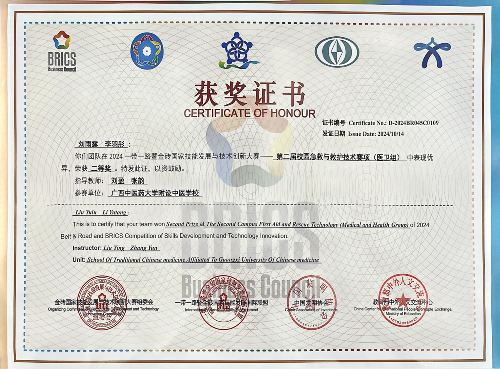 学校参赛队荣获二等奖