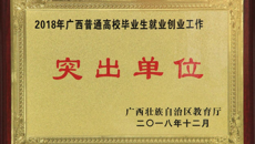 【喜讯】我校荣获2018年广西普通高校毕业生就业创业工作“突出单位”称号
