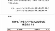 【喜讯】第一附属医院《华佗五禽戏·五行藏象辨证导引养生》作品斩获2024年广西中医药传统功法视频大赛一等奖第一名！
